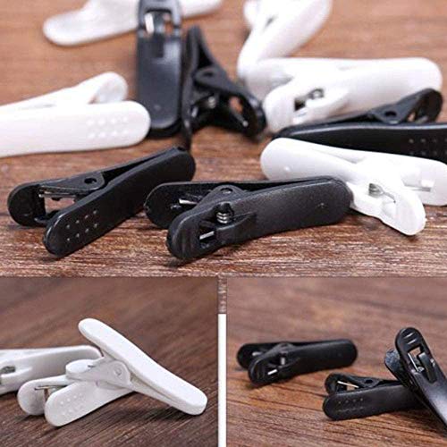 12 Piezas Clips para Cables de Auriculares, Sostenedor Pinza Clip de Cable Cuerda Alambre de telefono Celular Auricular Audifono, Blanco y Negro