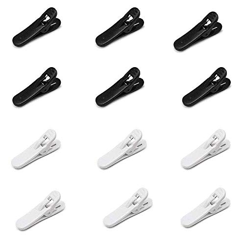 12 Piezas Clips para Cables de Auriculares, Sostenedor Pinza Clip de Cable Cuerda Alambre de telefono Celular Auricular Audifono, Blanco y Negro