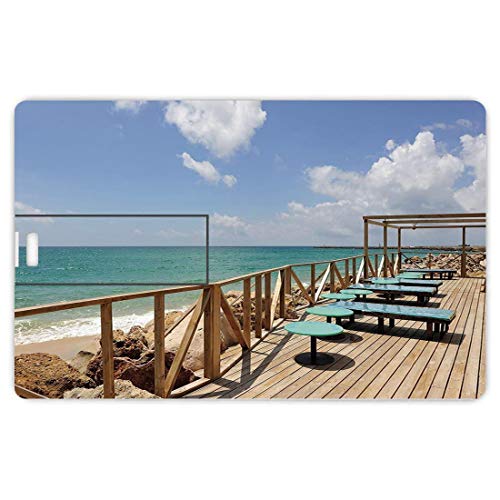 128G Unidades flash USB flash Decoración de viaje Forma de tarjeta de crédito bancaria Clave comercial U Disco de almacenamiento Memory Stick Bar Terraza Playa Orilla Isla Culatra Portugal Vacaciones,