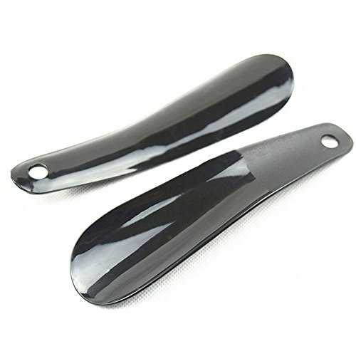 12cm Cuernos de Zapato Profesional Negro Calzador Tipo Cuchara Forma Shoehorn Zapato Levantador Flexible Resistente Slip Shoe Horns