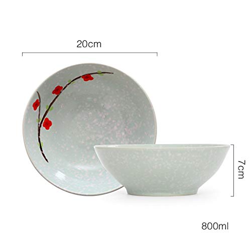 12LYN Gran Capacidad de vajilla de Cocina de cerámica Hecha a Mano de CeramicBowl, tazón de cerámica de 20 cm de diámetro