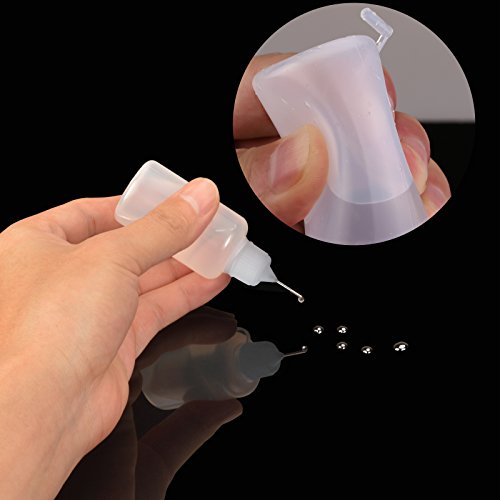 14 X 30ml de cuentagotas de dispensador de KAKOO de punto la botella plástico de gota de tubo para e líquido, hace DIY con 5pcs embudo pequeño y 30 pcs etiqueta de Pegatina para distinguir