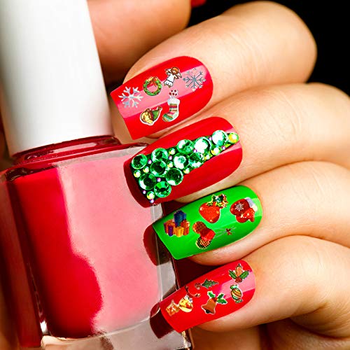 16 Hojas Pegatinas de Uñas de Navidad Pegatinas Autoadhesivas de Uñas 3D Calcomanías de Uñas Coloridas de Navidad Pegatinas de Uñas Láser de Árbol Copo Nieve Santa para Decoración Uñas Navidad Niña