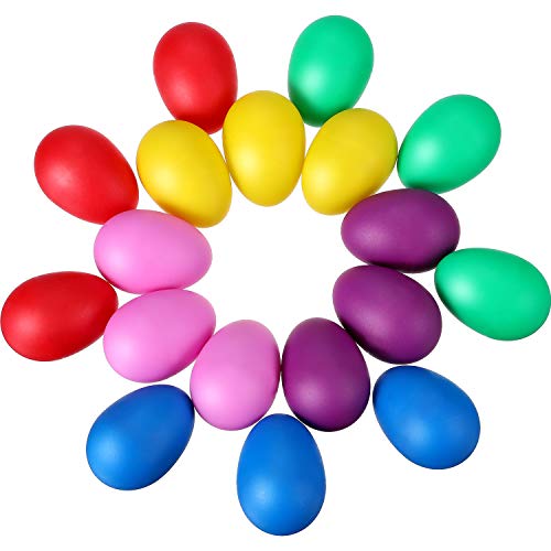 18 Piezas de Huevos de Maracas Juego de Agitadores de Huevo de Plástico para Favores de Fiesta de Niños Juguetes Musicales, 6 Colores