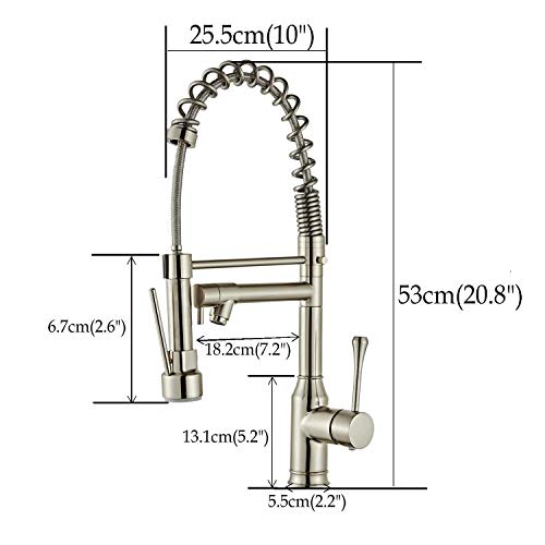 2 Funciones Grifo de Cocina Extraible Negro Monomando Mezclador Agua Fría Y Caliente Grifos Fregadero