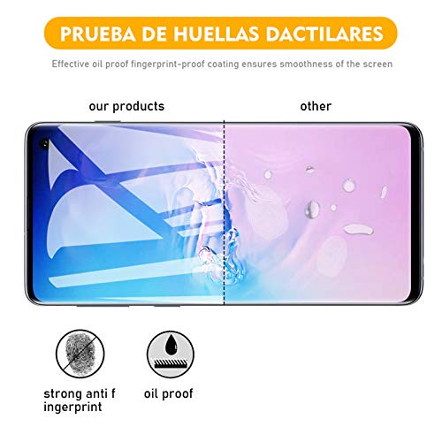 [2 Pack] Amonke Protector de Pantalla para Samsung Galaxy S10 Cristal Templado, 3D Curvado Completa Cobertura, 9H Dureza Alta Definicion Vidrio Templado Screen Protector para Samsung S10