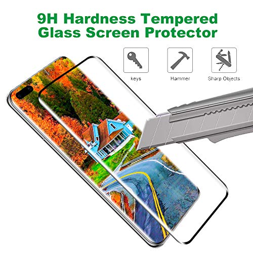 2 Piezas, Protector de Pantalla para Huawei P40 Pro Cristal Templado, [Fácil de Instalar] [Dureza 9H] [3D Curvado Completa Cobertura] [Alta Transparencia] [Sin Burbujas]