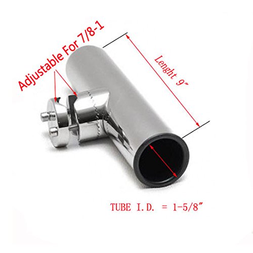 2 soportes para caña de pescar de acero inoxidable marca Nuzamas, abrazadera sobre rieles de montaje, 22 mm a 26 mm, para uso marino en botes