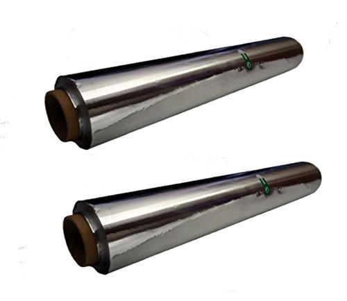 2 x plástico de aluminio de calidad cocina Catering 12 "Roll (300 mm x 75 m) fuerte cortador de embalaje caja