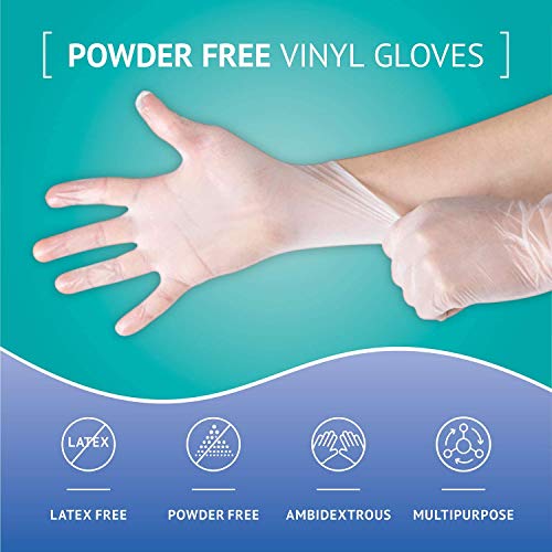 20 guantes de plástico desechables, desechables de PVC, guantes desechables para preparación de alimentos, guantes de trabajo desechables para cocinar, manipular alimentos (Talla L)