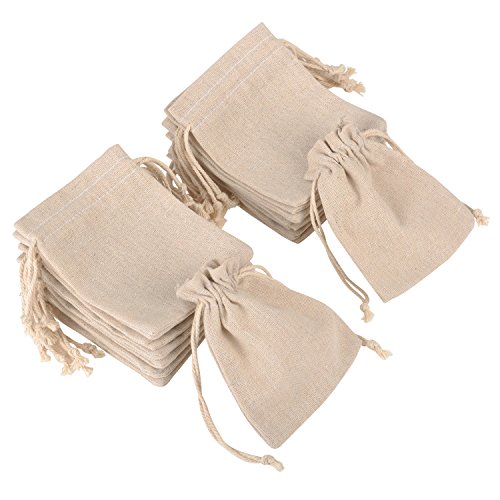 20 Piezas Bolsa de Muselina de Algodón con Cordón para Materiales de Fiesta de Boda y Manualidades, 4,7 por 3,5 Pulgadas