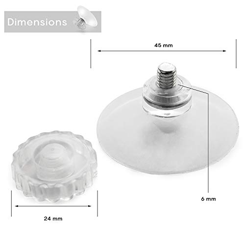 20 Piezas Ventosas Transparentes de Plástico PVC sin Ganchos, 45 mm, para Hogar y Oficina