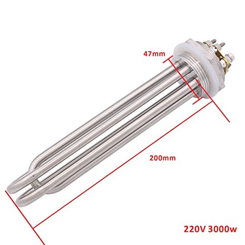 220v 3000w Elemento de Calefacción 1.5 pulgada Brida de acero inoxidable para Calentador de Agua Vienen con Tapa y Anillo de Sellado BSP Thread Calentador de Inmersión