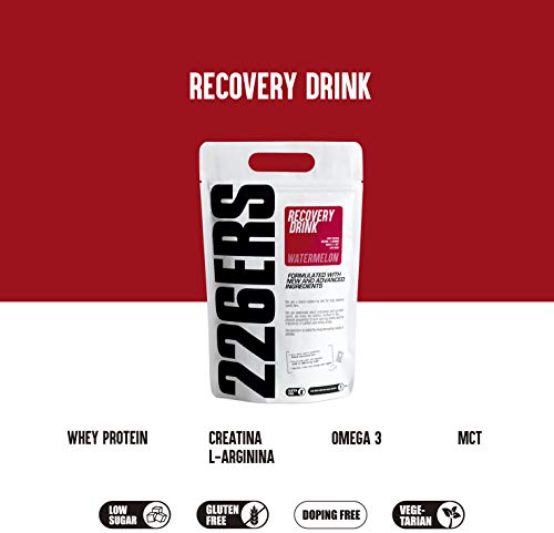 226ERS Recovery Drink, Recuperador Muscular con Proteína, Creatina, Hidratos de Carbono, Triglicéridos y L-Arginina, Sandía - 1000 gr