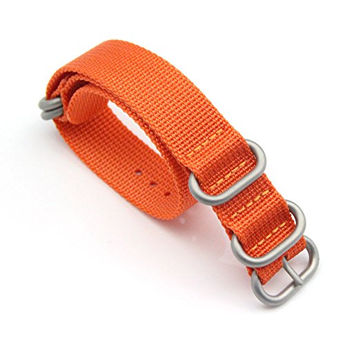 22mm Prima de Naranja Estilo exótico NATO Robusto Nylon Suave Tipo Reloj Pulsera de los Hombres del Deporte