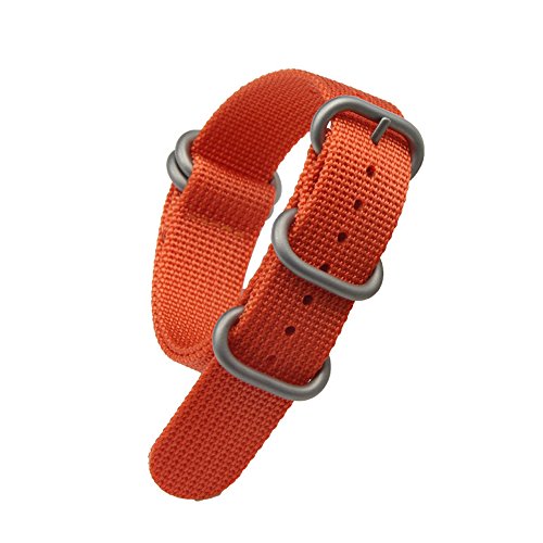 22mm Prima de Naranja Estilo exótico NATO Robusto Nylon Suave Tipo Reloj Pulsera de los Hombres del Deporte