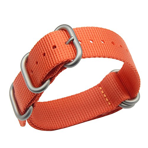 22mm Prima de Naranja Estilo exótico NATO Robusto Nylon Suave Tipo Reloj Pulsera de los Hombres del Deporte