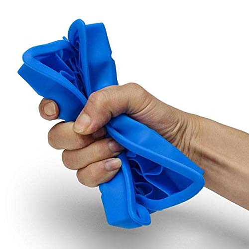 24 cuadrículas Cubo de hielo del silicón con la tapa Ecológico cavidad de la bandeja de hielo cubos pequeños frutos del molde del hielo del cubo de hielo for Hacer W (Color : Blue with Lid)