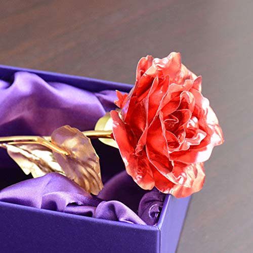 24K Oro Rosa Regalo De San Valentín Chino Ramo De Chocolate Flor Desnuda Caja De Regalo Lámina De Oro Rosa, Verde