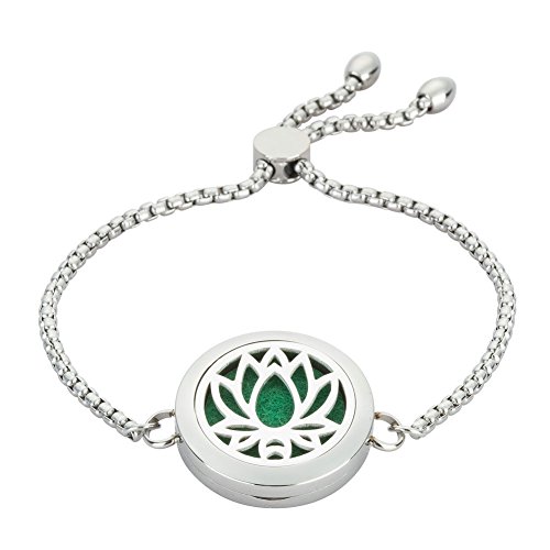 25 mm hacia la derecha pulsera – Difusor de aroma aceite esencial Animal joyas – acero inoxidable brazalete camafeo por jaoyu