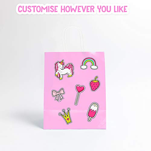 25pcs Bolsas de Regalo | Llano Bolsa De Papel con Trenzadas Asas 24x16x6cm | Bolsitas Kraft Originales para Personalizar y Envolver Regalos | Envoltorio para Fiestas de Cumpleaños, Halloween y Navidad