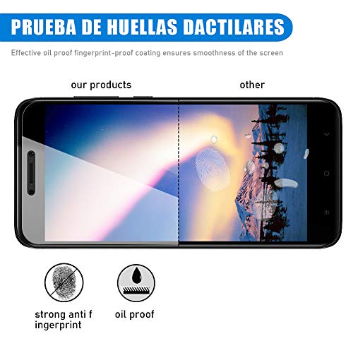 [3 Pack] Amonke Protector Pantalla para Xiaomi Redmi 4X Cristal Vidrio Templado, Plana pero Incompleta Cobertura, 9H Dureza 2.5D curvo Borde Screen Protector para Xiaomi Redmi 4X