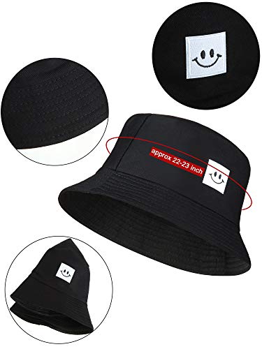 3 Piezas de Sombreros de Pescador Sonriente Sombrero de Sol de Playa Sombrero de Cubo Unisex para Verano al Aire Libre