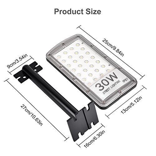 30W LED Farola Luz de calle,Luces Seguridad, Lámpara de Pared 3000LM ,Blanco frío 6000K blanco cálido, Impermeable IP67 ,Luces de jardín,iluminación de noche para calle,patio,jardín etc.