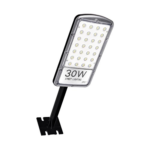 30W LED Farola Luz de calle,Luces Seguridad, Lámpara de Pared 3000LM ,Blanco frío 6000K blanco cálido, Impermeable IP67 ,Luces de jardín,iluminación de noche para calle,patio,jardín etc.