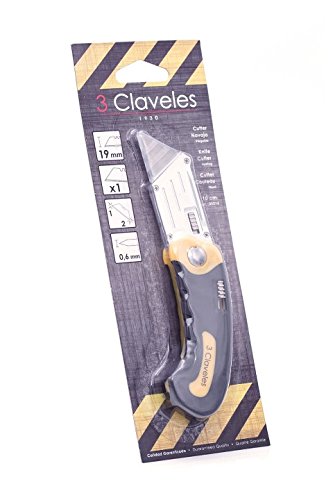 3Claveles 215 - Cúter navaja plegable de 10 cm, zinc