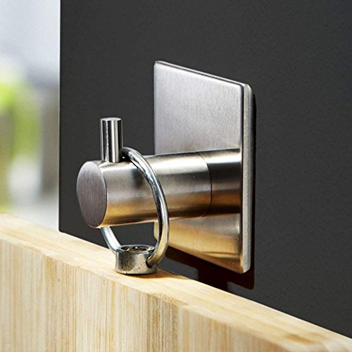 4 Piezas Ganchos Adhesivos, Aikzik Max 8KG Toallero Perchero Pared de Cocina Baño Autoadhesivo Perchero de Acero Inoxidable Colgadores de Puerta Organizador