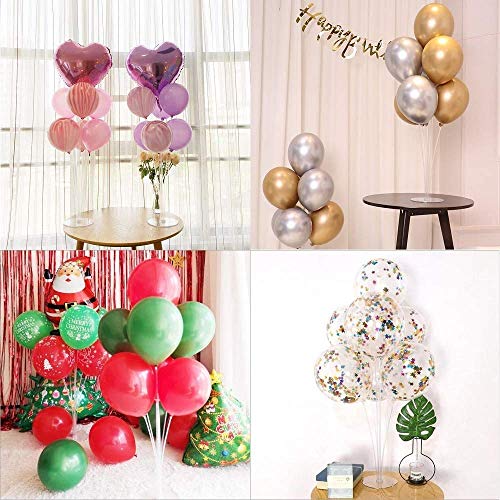 4 Piezas Soporte para Globos Trae 20 globos,Clear Balloon Stand Kit Globos con Base, para Fiesta de Cumpleaños, Decoración de Boda,Fiestas en el jardín y Celebraciones