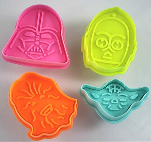 4 pzs cortadores de galleta Star Wars para Tartas, Decoración, Fondant, Moldes, Hornear by CASCACAVELLE