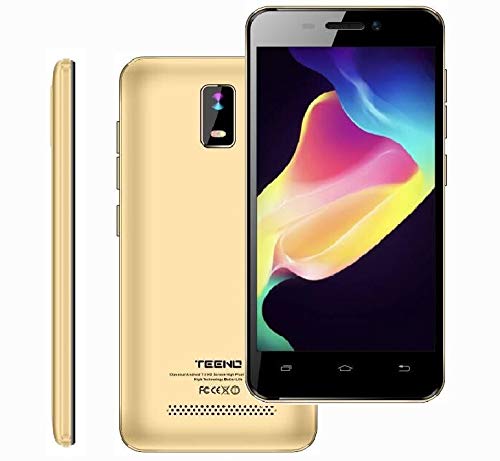 4.0 Pulgadas Telefono 4G Movil Libre HD IPS 1GB RAM 8GB ROM Dual SIM Dual Cámara (Oro) TEENO