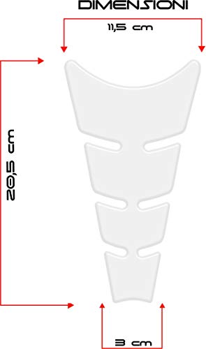 4R Quattroerre.it 1897 - Protector de depósito adhesivo 3D para moto Slim, transparente