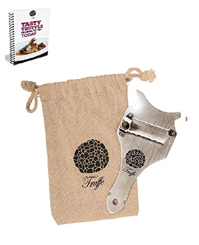 5☆ Truffle Slicer & Chocolate Shaver con bolsa de tela chic. También afeita queso, ajo, setas y verduras. Cuchilla ajustable de acero inoxidable de primera calidad