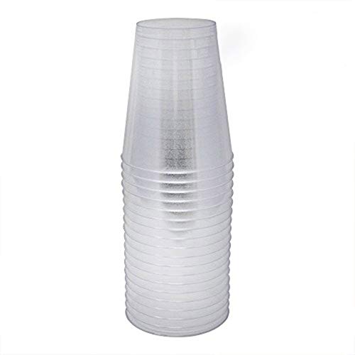 50 Vasos Desechables de Plástico Duro, Transparente, 200ml - Desechable o Reutilizable - Durable y Resistente - Perfecto para Cervezas, Agua, Bebidas Frías| Fiestas Cumpleaños Navidad.