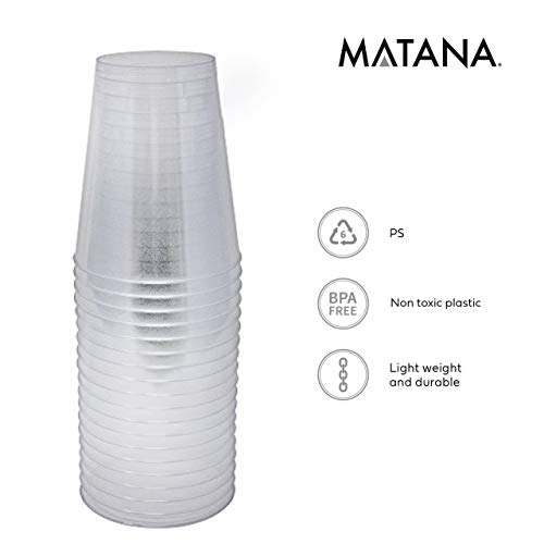 50 Vasos Desechables de Plástico Duro, Transparente, 200ml - Desechable o Reutilizable - Durable y Resistente - Perfecto para Cervezas, Agua, Bebidas Frías| Fiestas Cumpleaños Navidad.