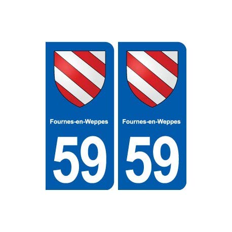 59 Ofnes-en-Weppes - Adhesivo para placa de matrícula (esquinas redondeadas)