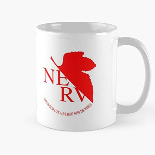 5TheWay Shinji Genesis Ayanami Neon Rei Asuka Evangelion NERV - Best 11 oz Kaffeebecher - Taza de café de Regalo de Moda Superventas Negra, Blanca, Cambia de Color 11 onzas, 15 onzas para Todos