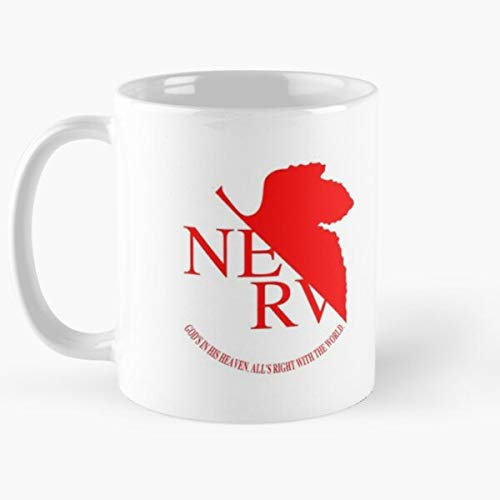 5TheWay Shinji Genesis Ayanami Neon Rei Asuka Evangelion NERV - Best 11 oz Kaffeebecher - Taza de café de Regalo de Moda Superventas Negra, Blanca, Cambia de Color 11 onzas, 15 onzas para Todos