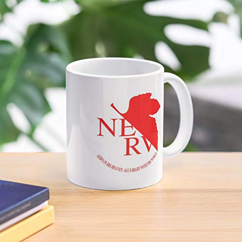 5TheWay Shinji Genesis Ayanami Neon Rei Asuka Evangelion NERV - Best 11 oz Kaffeebecher - Taza de café de Regalo de Moda Superventas Negra, Blanca, Cambia de Color 11 onzas, 15 onzas para Todos