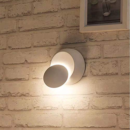 5W Aplique De Pared LED Lámpara De Pared DIY Luz Puede Girar Giratorio De 350 °, Apliques Pared Interior Para Dormitorio Habitación Restaurante Escaleras Balcón Hotel, Blanco Cálido (Blanco)