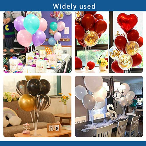 6 Piezas Soporte Globos，clear Stand Kit con Base，Holder Durable and Reusable ，para decoraciones de cumpleaños, decoraciones de bodas, decoraciones de fiesta