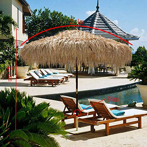 6.8ft sombrilla Tiki Paraguas Imitación Paja Hula Hojas de Girasol Naturales Tejidas a Mano Usar en Restaurante al Aire Libre/cafetería/Piscina/Patio/diseño de paisajes CMXZ