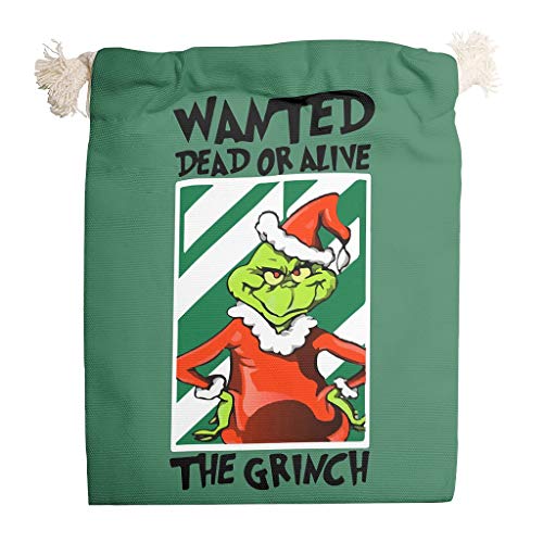 6pcs Grin-ch Feliz Navidad cordón bolsa de caramelo a prueba de polvo traje para regalos de cumpleaños de Acción de Gracias bolsa de abrigo - bolsa de caramelo