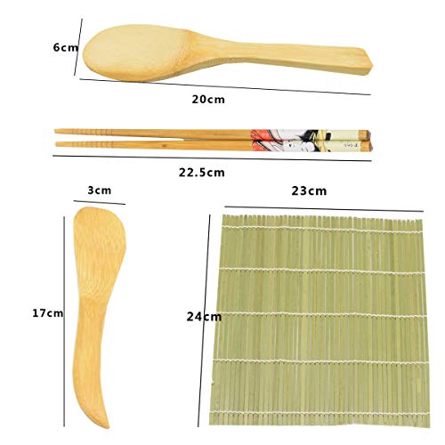 6PCS Kit para Hacer Sushi Bambu,Osuter Sushi Maker Durable Esterilla para Sushi Interesante para Principiante Profesional Amantes de la Comida