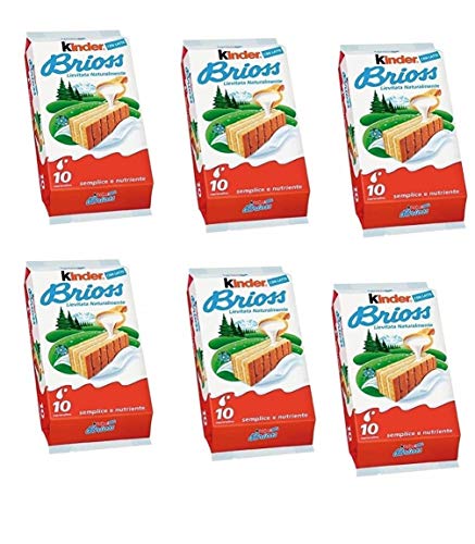 6x Kinder Ferrero Brioss Italian Sponge Snack with Milk Flavour Fillling 10x30g