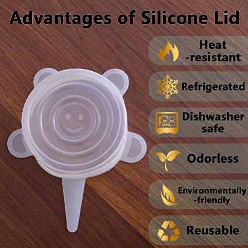 77L Silicone Stretch Lids for Regular and Wide Mouth Mason Jar, Set of 10 Reusable Silicone Stretch Lids, Sealed Durable Food Storage Covers Suit for Jar, Cans, Pot, Keep Food Fresh (White)