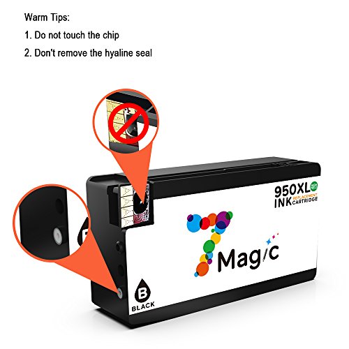 7Magic 950xl 951xl Cartuchos de tinta de repuesto compatibles con HP Officejet Pro 8100 8600 8610 8620 8630 8640 8660 8615 8625 251dw 276dw (1 negro, 1 cian, 1 magenta, 1 amarillo)